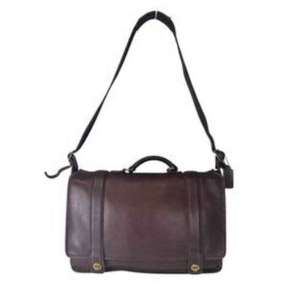 $438 COACH Vintage Briefcase Essex Bag 5274 Mahogany Brown Leather - Picture 1 of 11